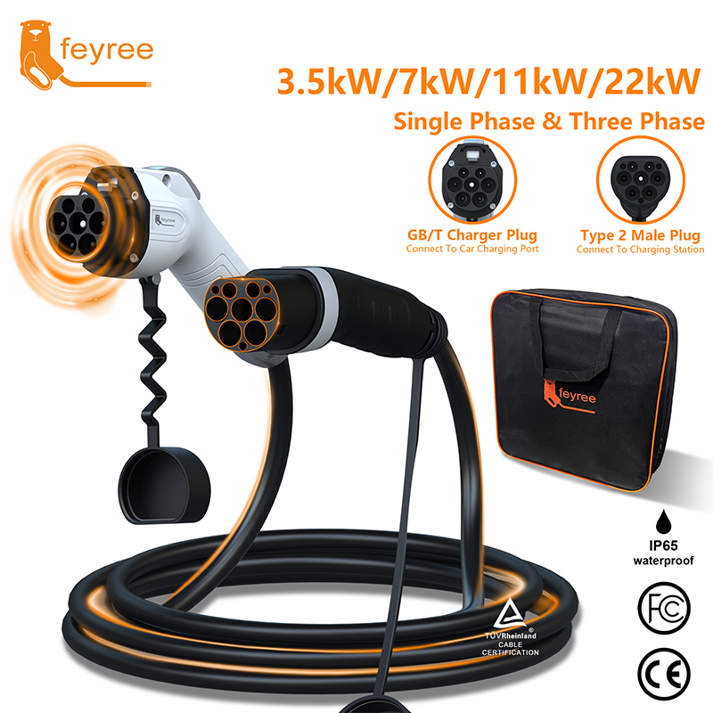 Ev Charger Type 2 22Kw 32A 3 Phase - Feyree EV-Ladekabel Typ2 Stecker auf GB/T