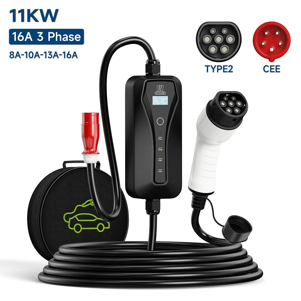 Type 2 Portable Ev Charger 11Kw Cee - 11 kW 16 A EV-Ladegerät Typ