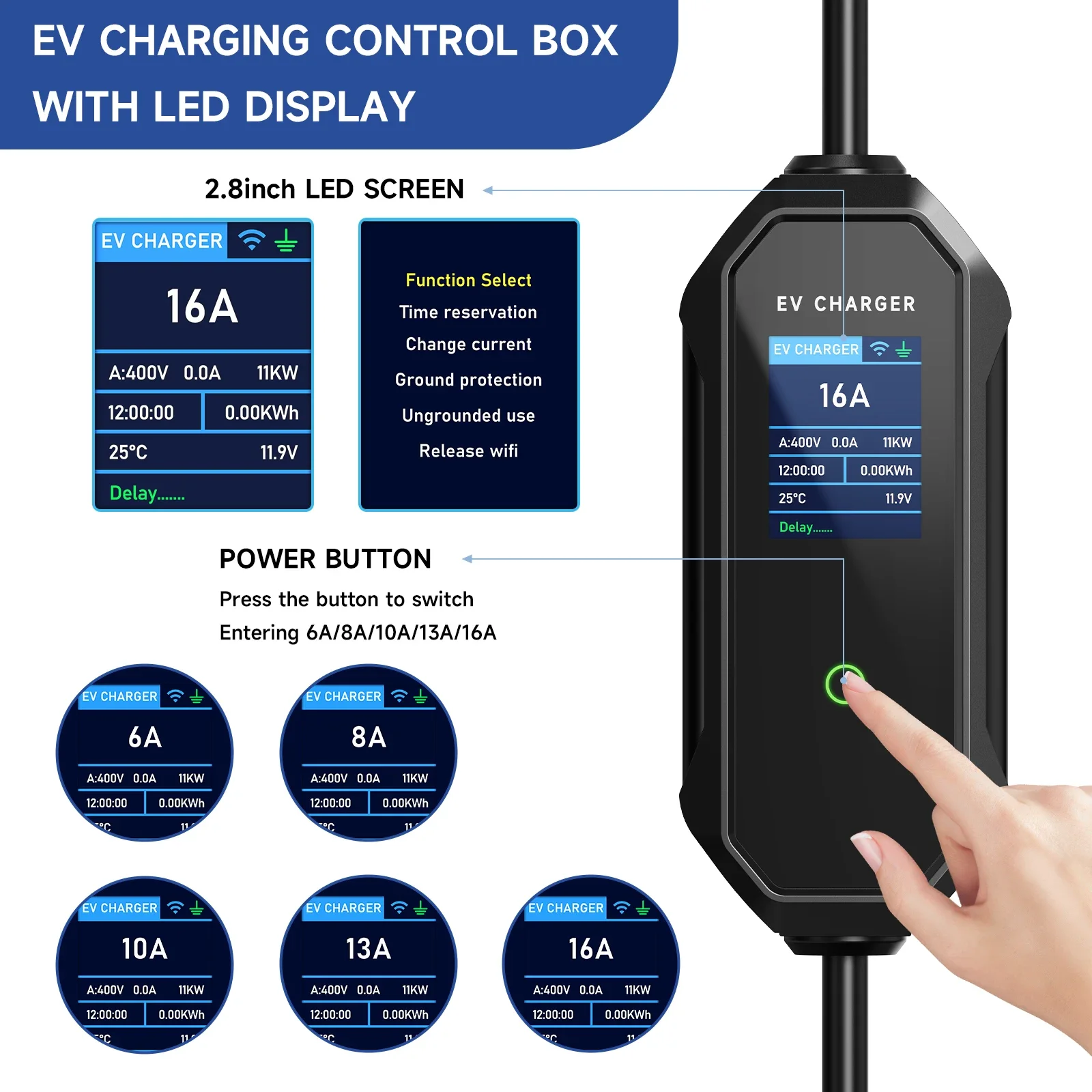 AFEEV Typ 2 Tragbares EV-Ladeg – Type 2 Portable Ev Charger 11Kw Cee Bewertung und Preis