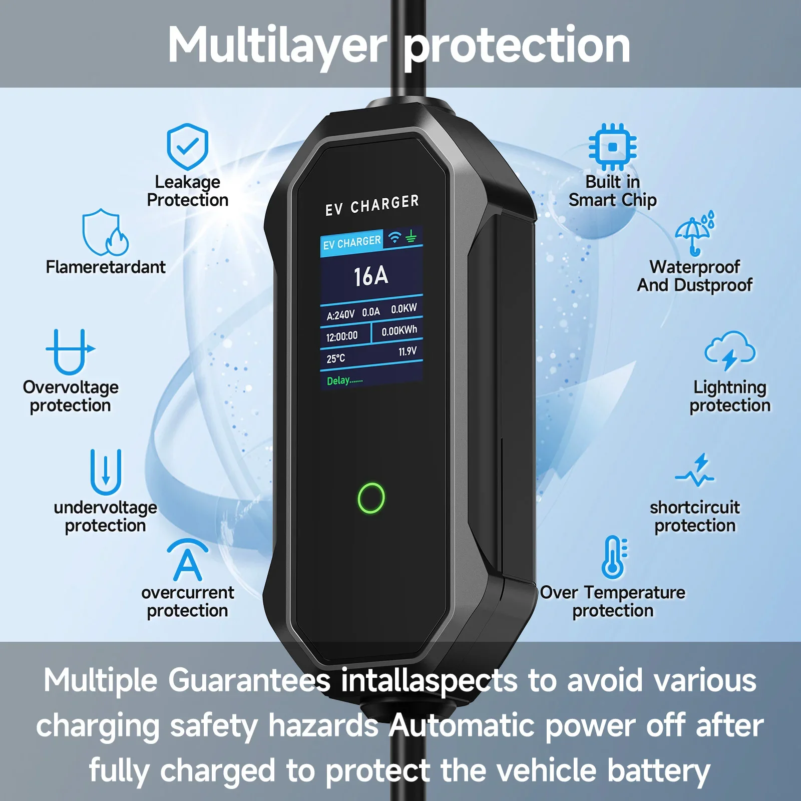 AFEEV Typ 2 Tragbares EV-Ladeg – Type 2 Portable Ev Charger 11Kw Cee Bewertung und Preis